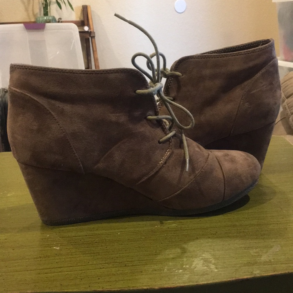 Brown Suede Wedges